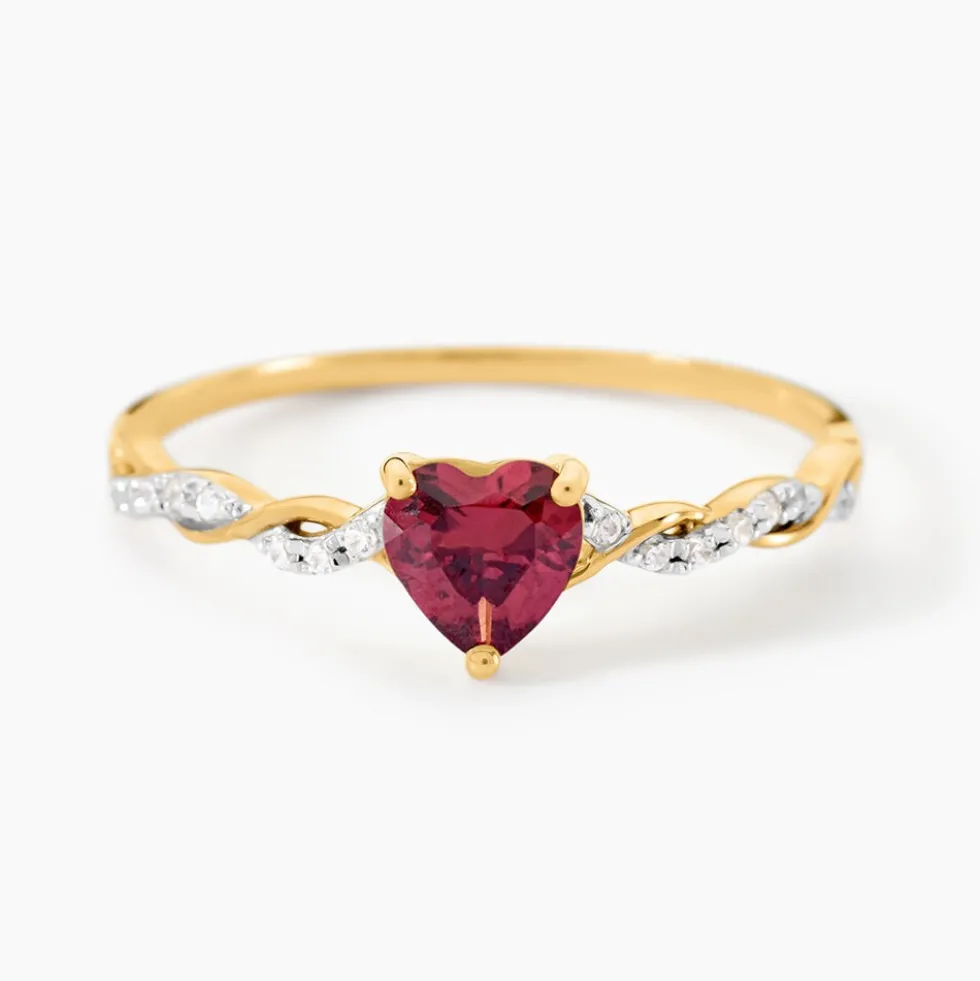 Bague Mathilde Or Jaune Rhodolite Oxyde De Zirconium
