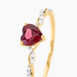 Bague Mathilde Or Jaune Rhodolite Oxyde De Zirconium