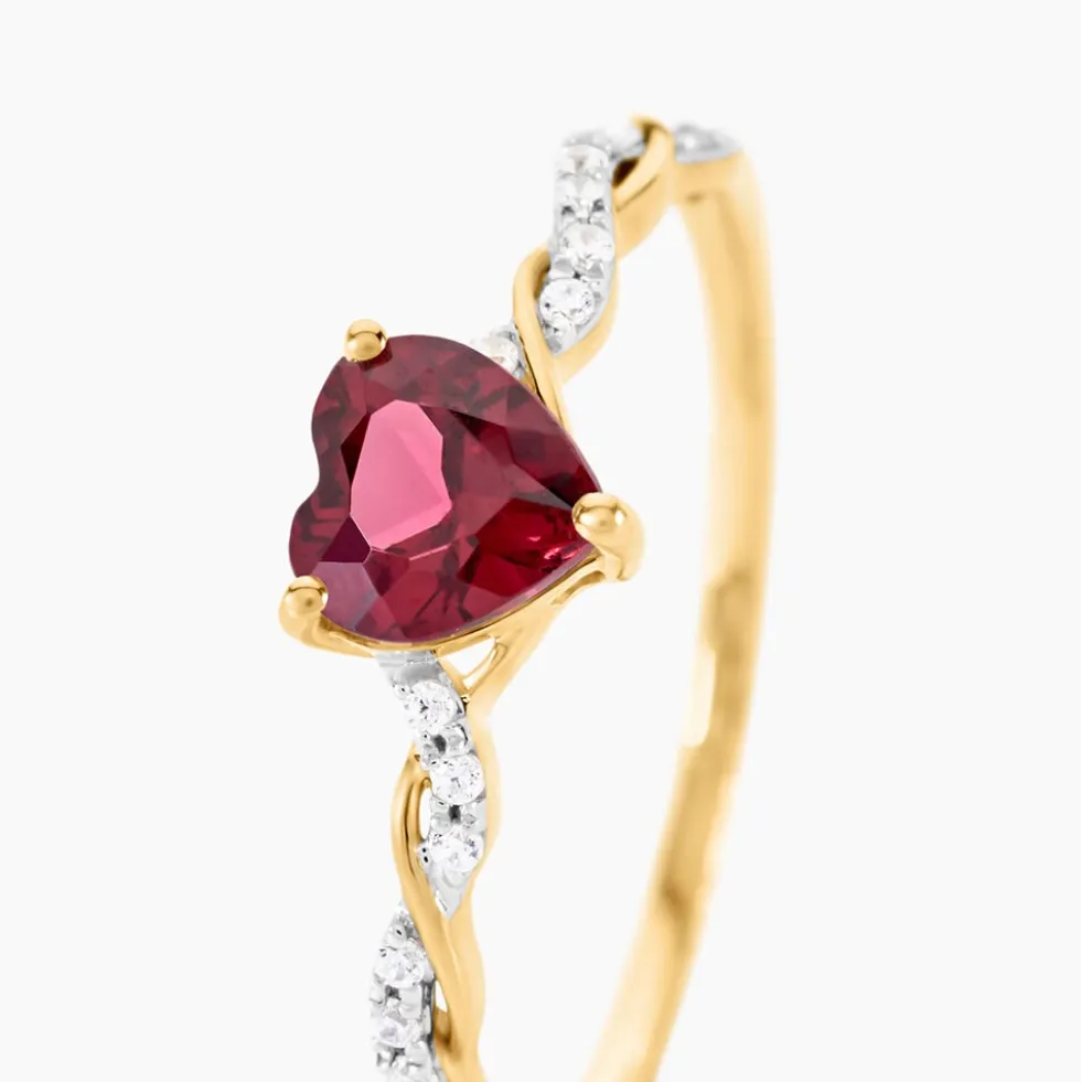 Bague Mathilde Or Jaune Rhodolite Oxyde De Zirconium