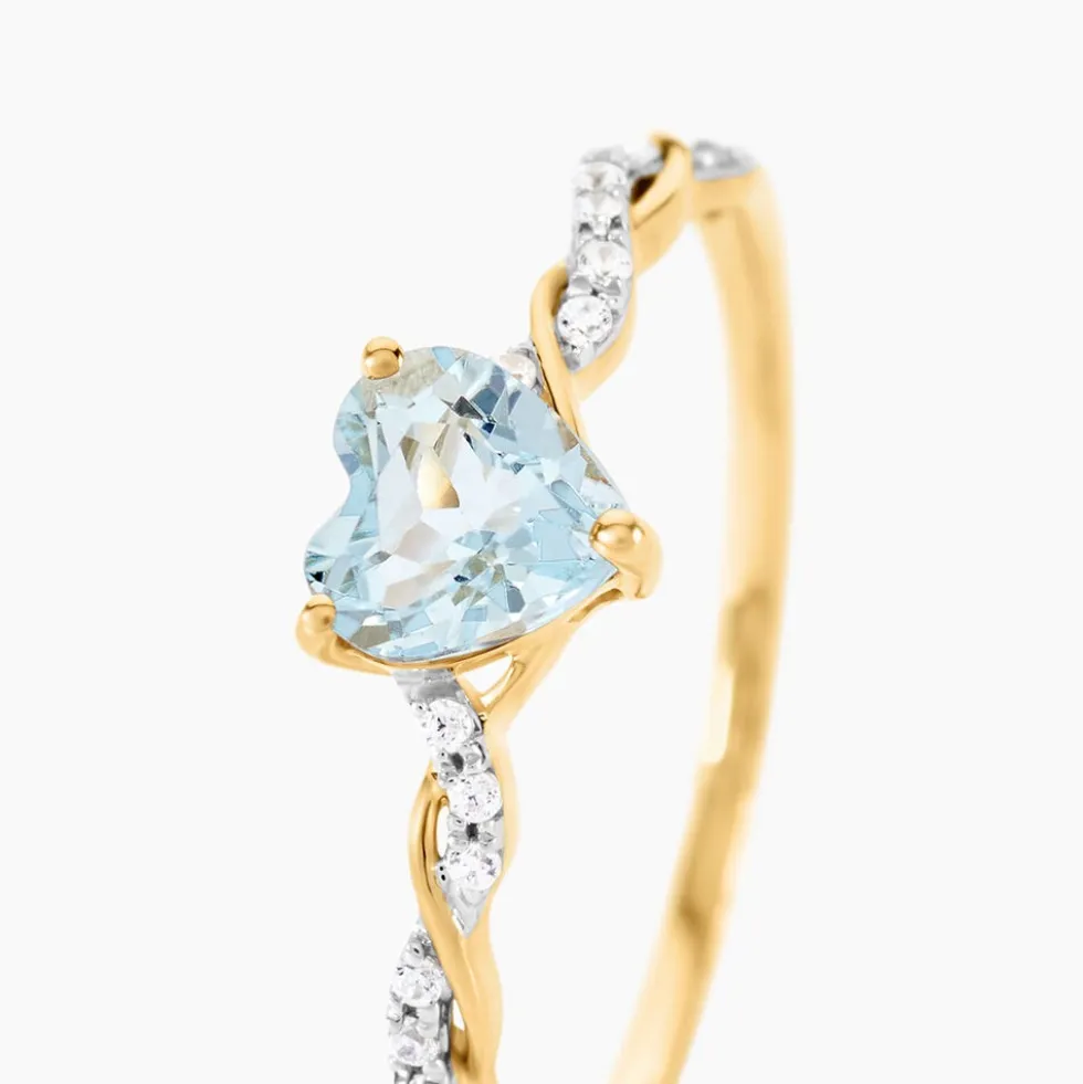 Bague Mathilde Or Jaune Topaze Oxyde De Zirconium