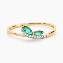Bague Maximillian Or Jaune Emeraude Diamant