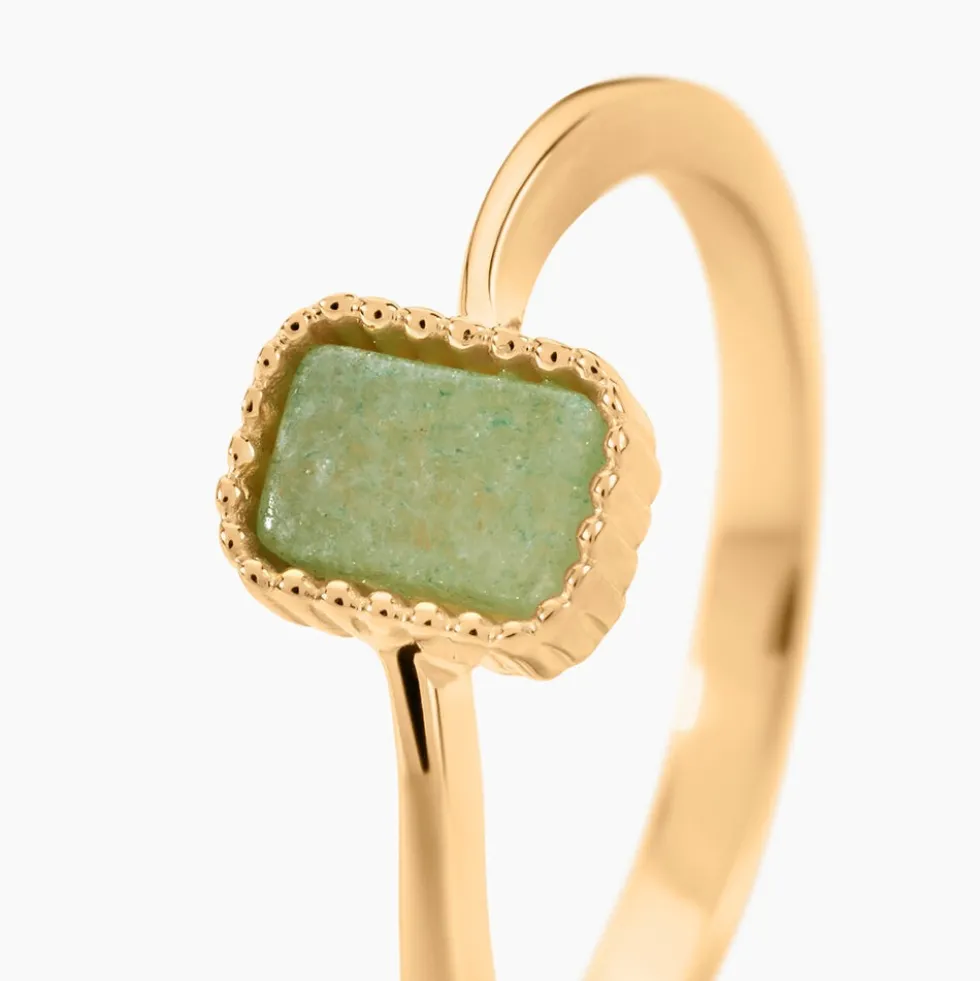 Bague Memory Plaqué Or Jaune Aventurine