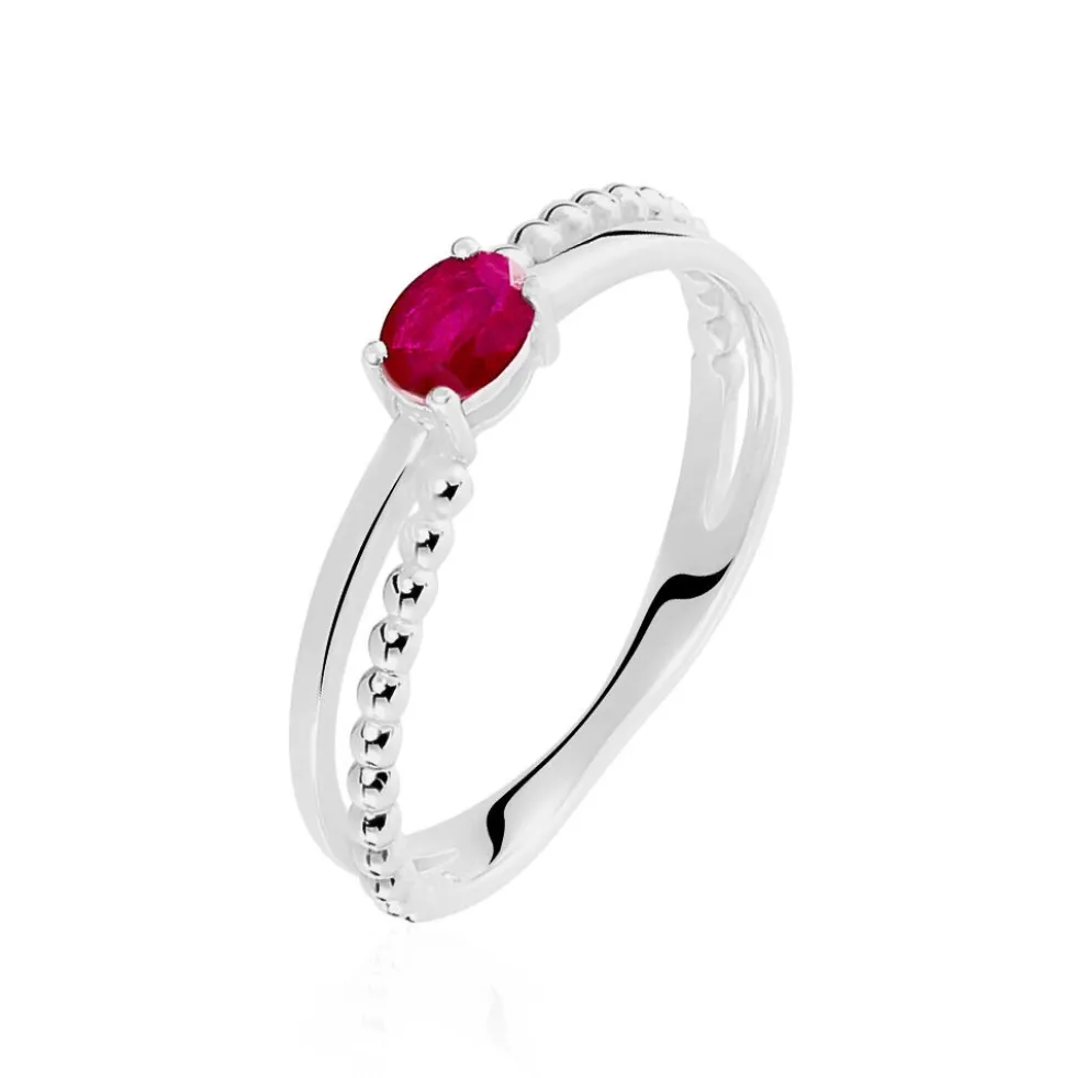 Bague Meri Or Blanc Rubis