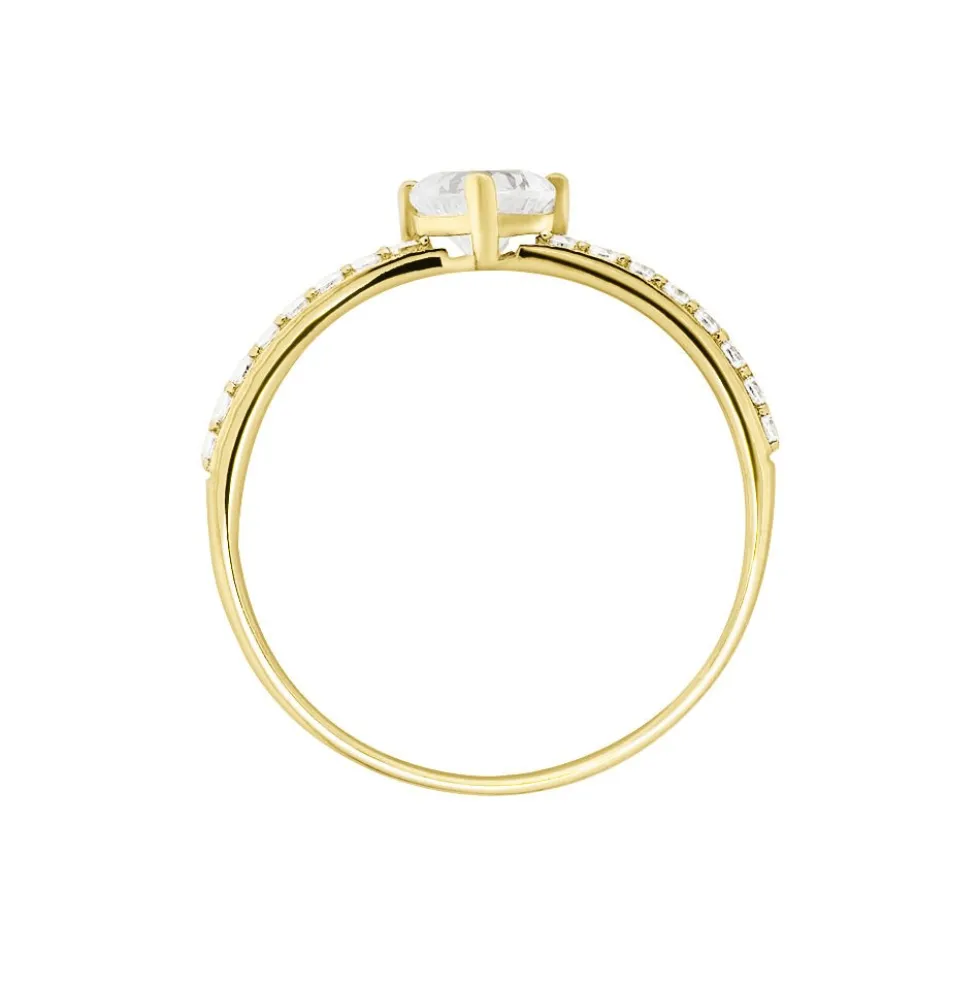 Bague Monelle Or Jaune Oxyde De Zirconium