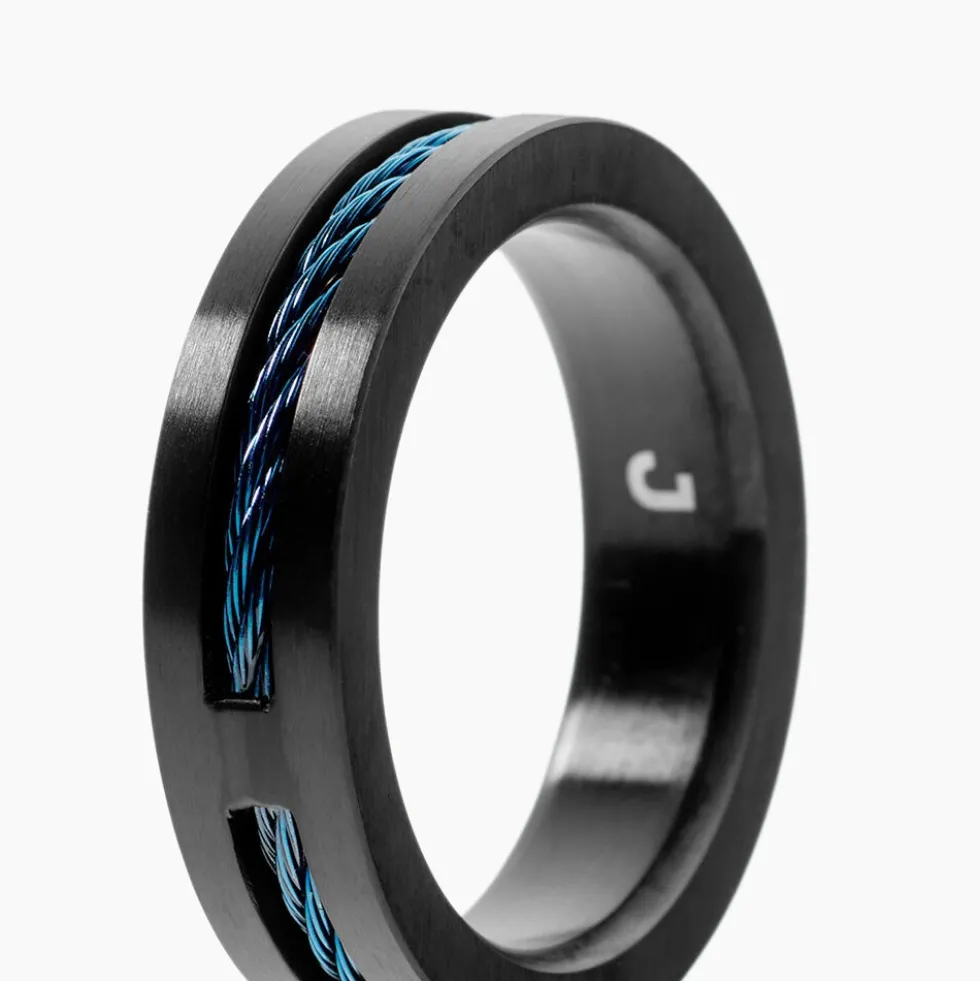 Bague Métal Acier Noir