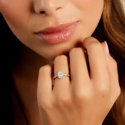 Bague Myles Platine Blanc Diamant Synthétique