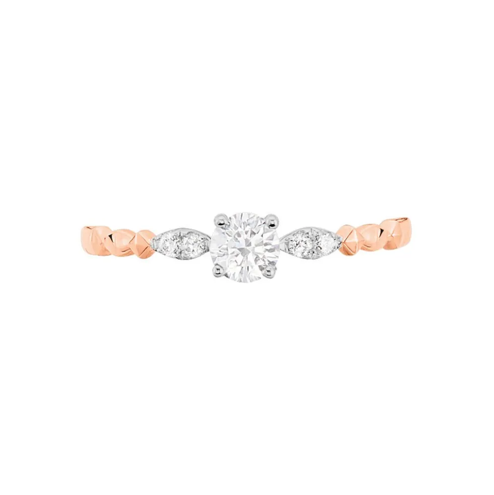 Bague Norhen Or Rose Oxyde De Zirconium
