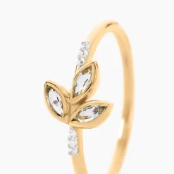 Bague Océan Or Jaune Topaze Oxyde De Zirconium