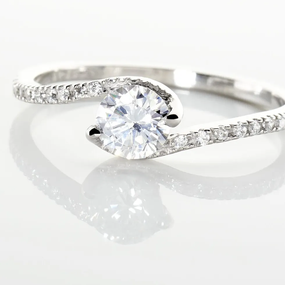 Bague Olly Or Blanc Oxyde De Zirconium