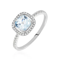Bague Or Blanc Adrienne Topaze Oxydes De Zirconium