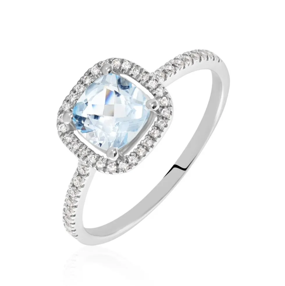 Bague Or Blanc Adrienne Topaze Oxydes De Zirconium