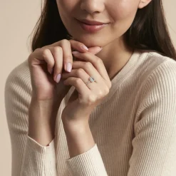 Bague Or Blanc Adrienne Topaze Oxydes De Zirconium