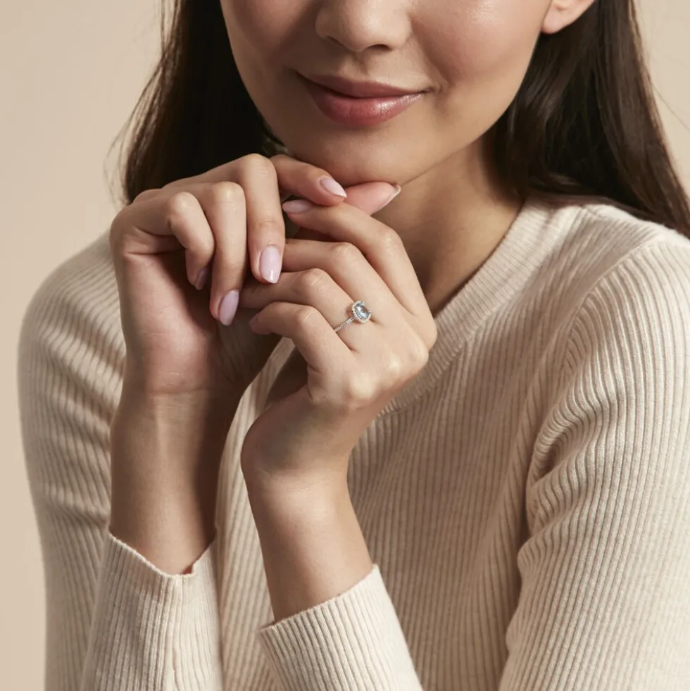 Bague Or Blanc Adrienne Topaze Oxydes De Zirconium