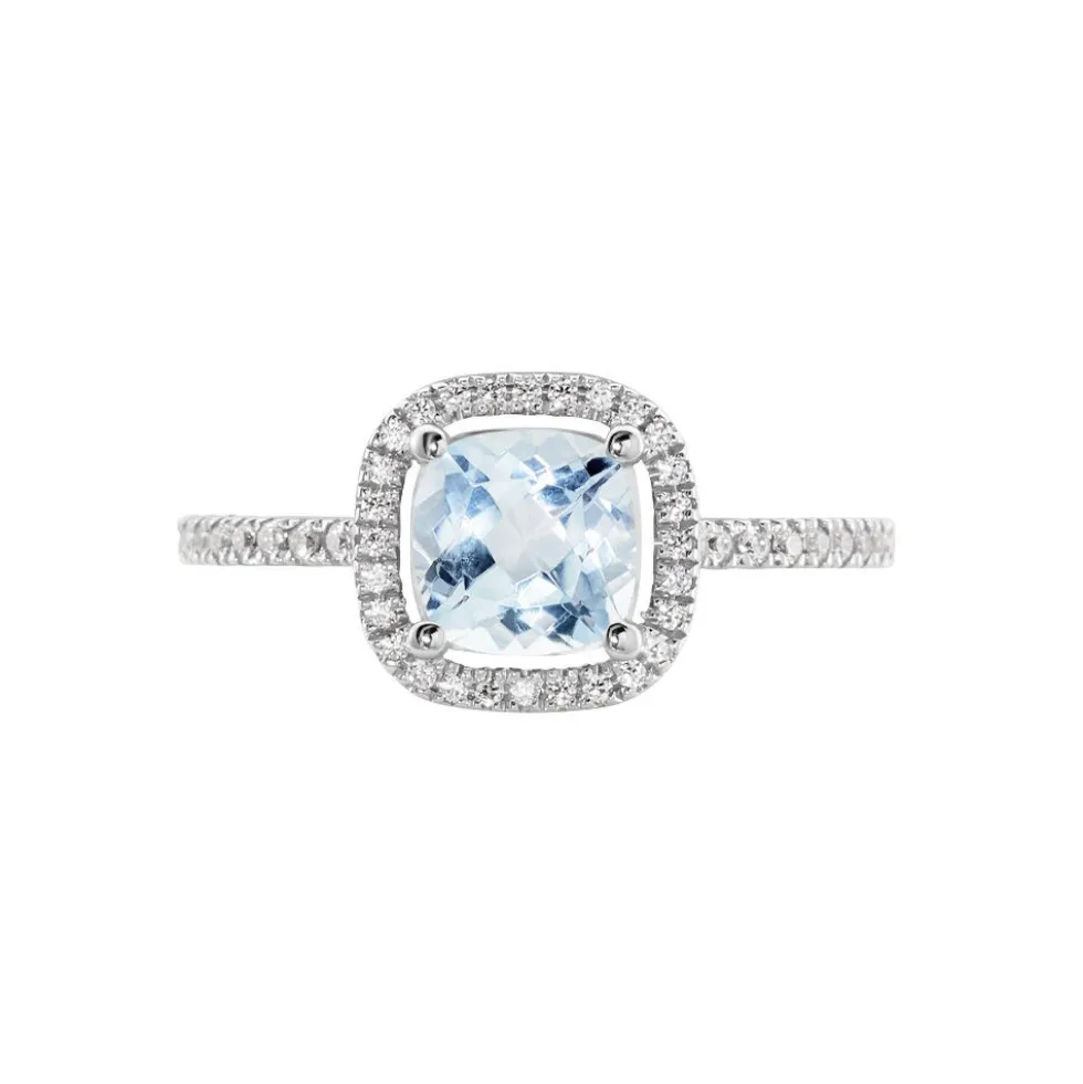 Bague Or Blanc Adrienne Topaze Oxydes De Zirconium