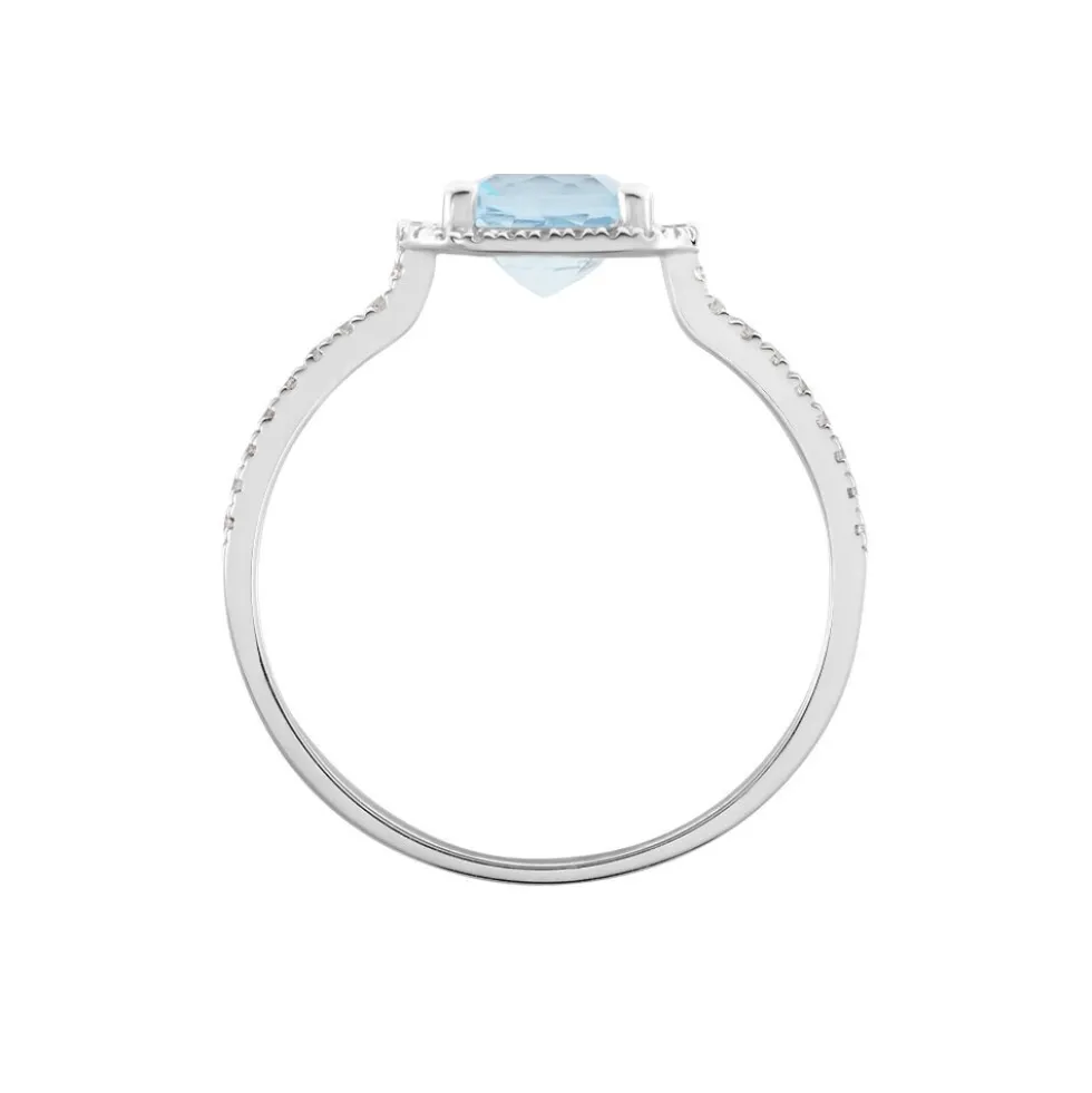 Bague Or Blanc Adrienne Topaze Oxydes De Zirconium