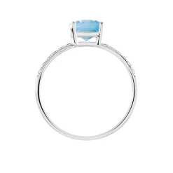 Bague Or Blanc Mone Topaze Et Oxydes De Zirconium