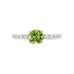 Bague Or Blanc Monroe Péridot Oxydes De Zirconium