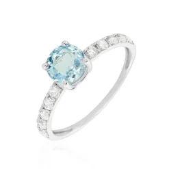 Bague Or Blanc Monroe Topaze Oxydes De Zirconium