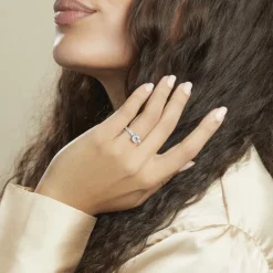 Bague Or Blanc Monroe Topaze Oxydes De Zirconium