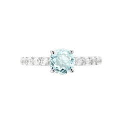 Bague Or Blanc Monroe Topaze Oxydes De Zirconium