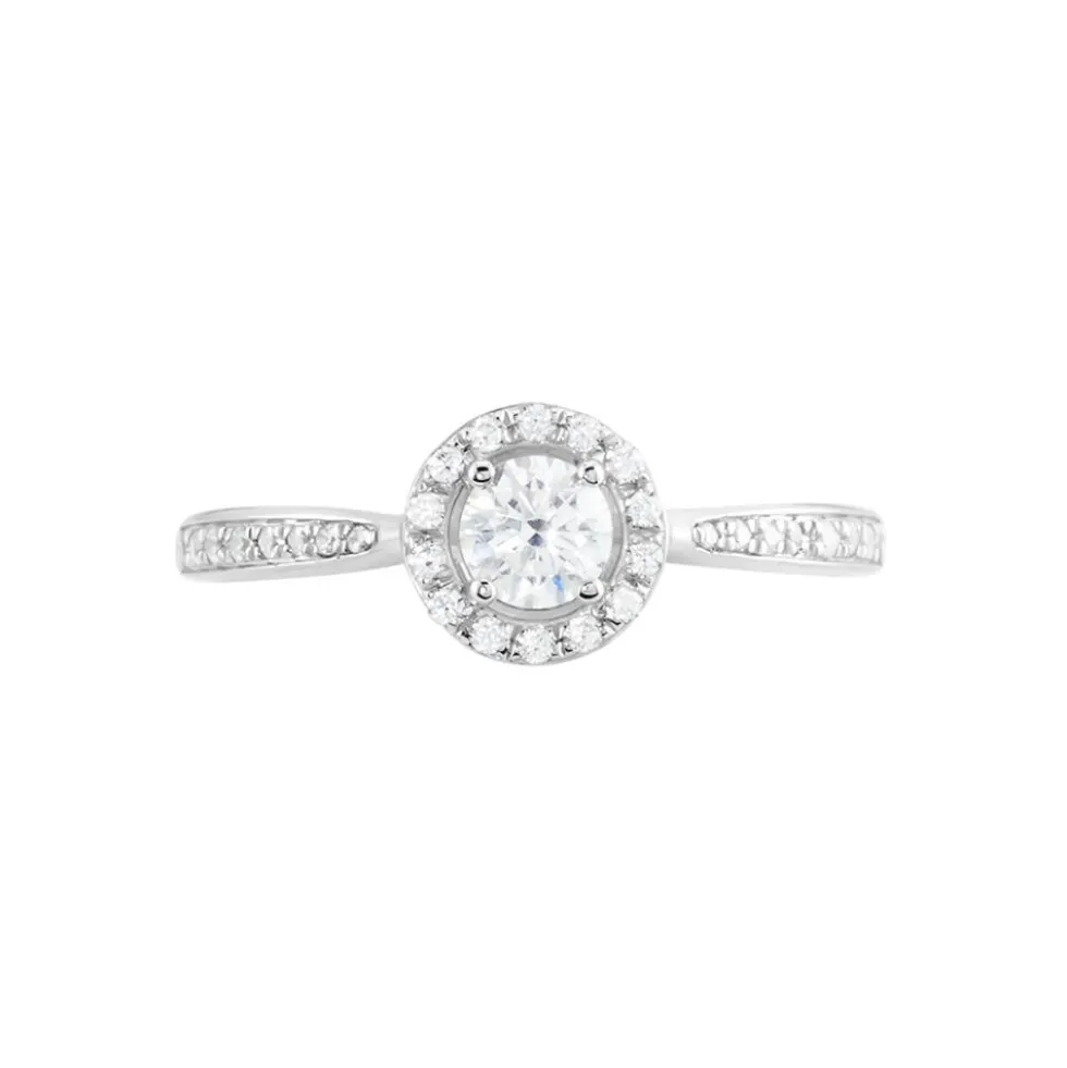 Bague Or Blanc Peony Oxyde De Zirconium
