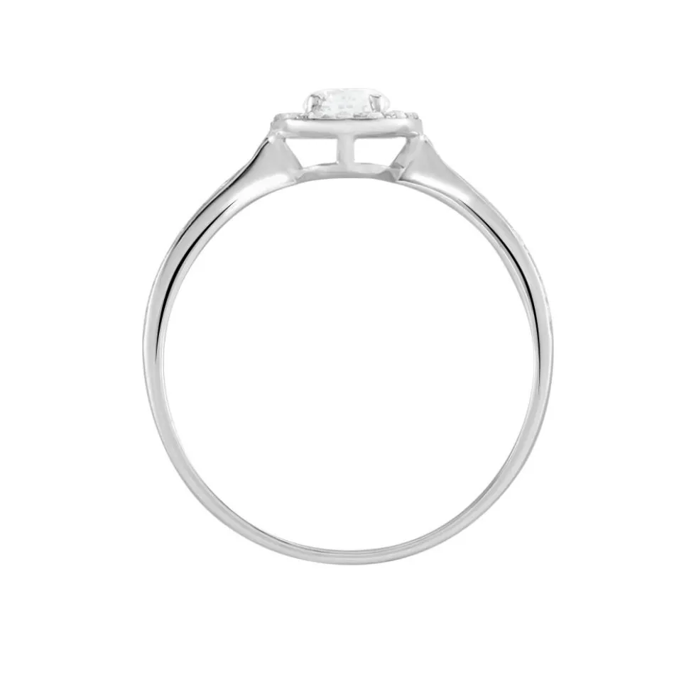 Bague Or Blanc Peony Oxyde De Zirconium