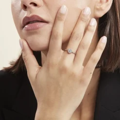Bague Or Blanc Peony Oxyde De Zirconium