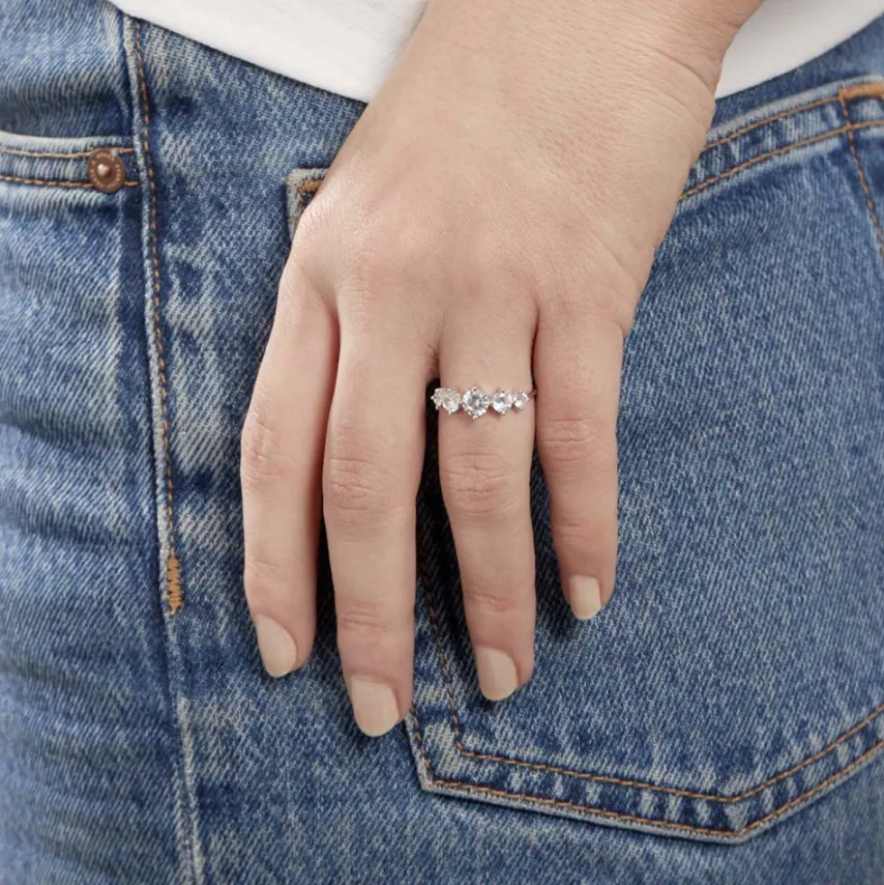 Bague Or Blanc Riyad Oxydes De Zirconium