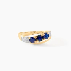 Bague Or Jaune Abelard Saphirs Diamants