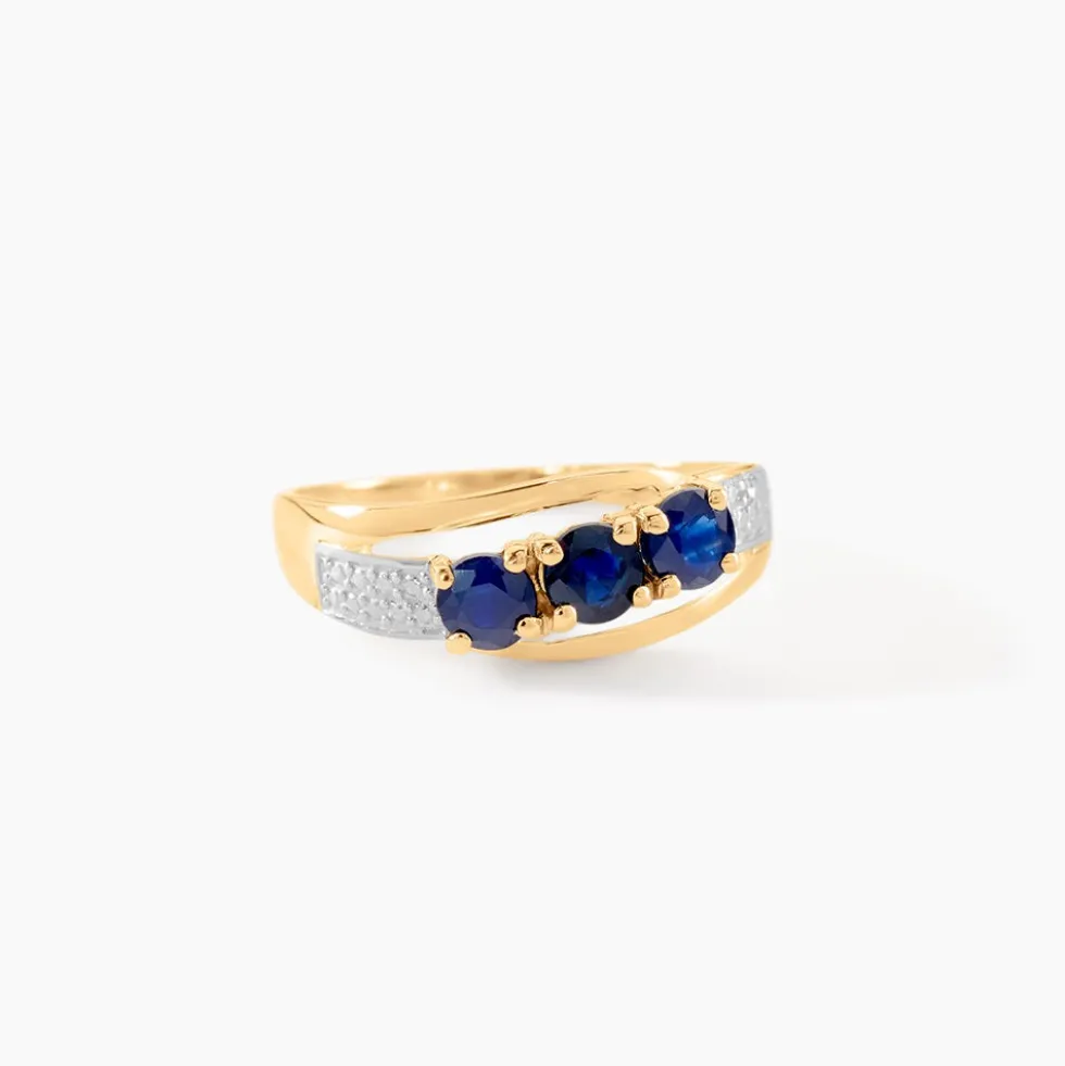 Bague Or Jaune Abelard Saphirs Diamants