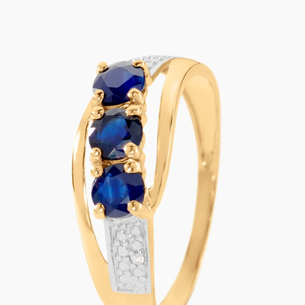 Bague Or Jaune Abelard Saphirs Diamants