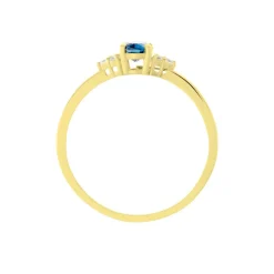Bague Or Jaune Diapré Topaze Et Oxydes De Zirconium
