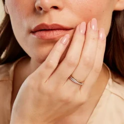 Bague Or Jaune et Argent Blanc Oxyde De Zirconium