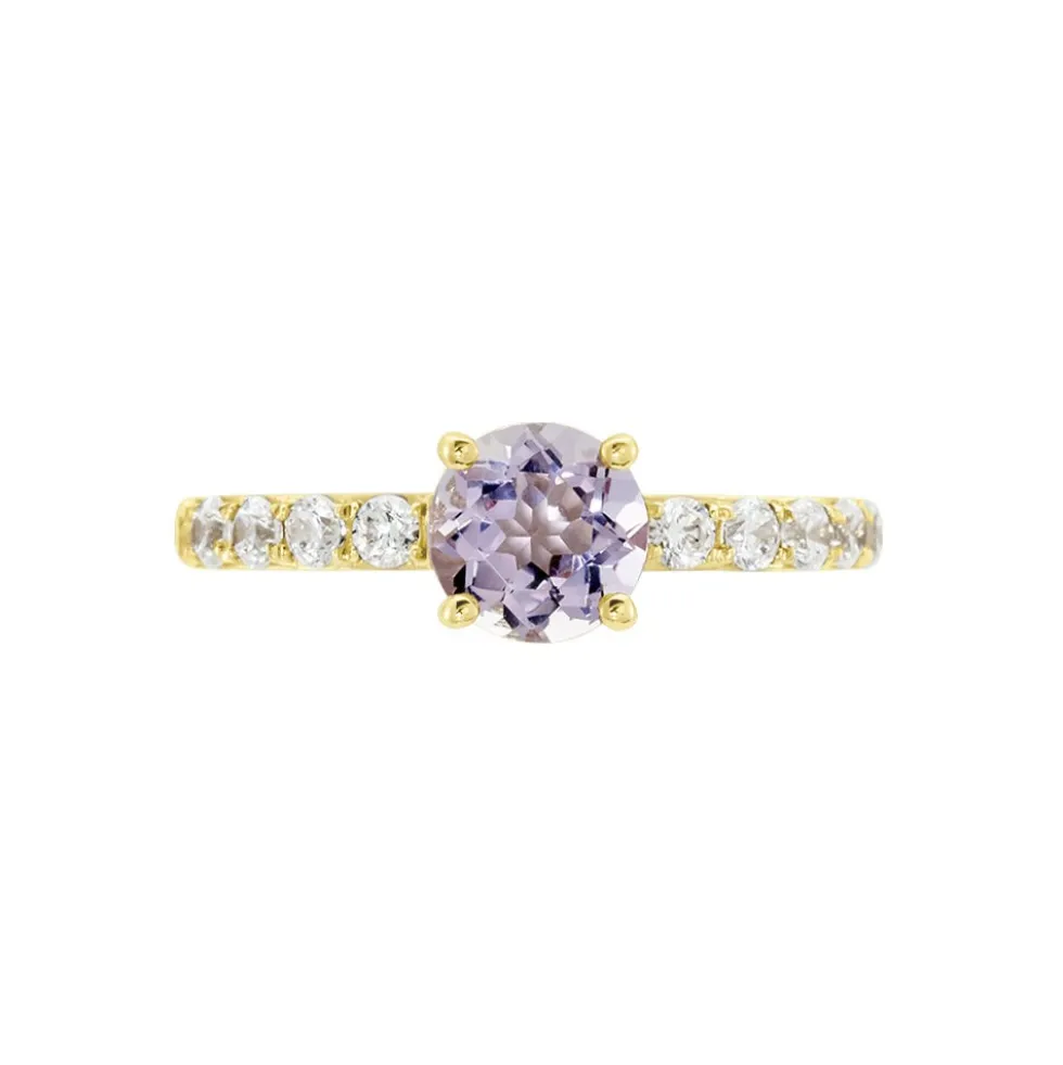Bague Or Jaune Monroe Amethyste Oxydes De Zirconium