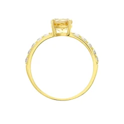 Bague Or Jaune Monroe Citrine Oxydes De Zirconium