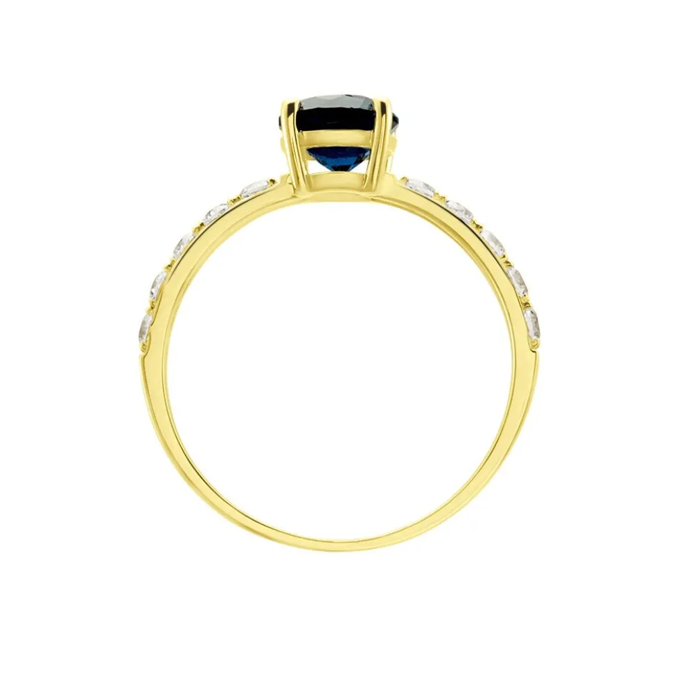 Bague Or Jaune Monroe Topaze Oxydes De Zirconium