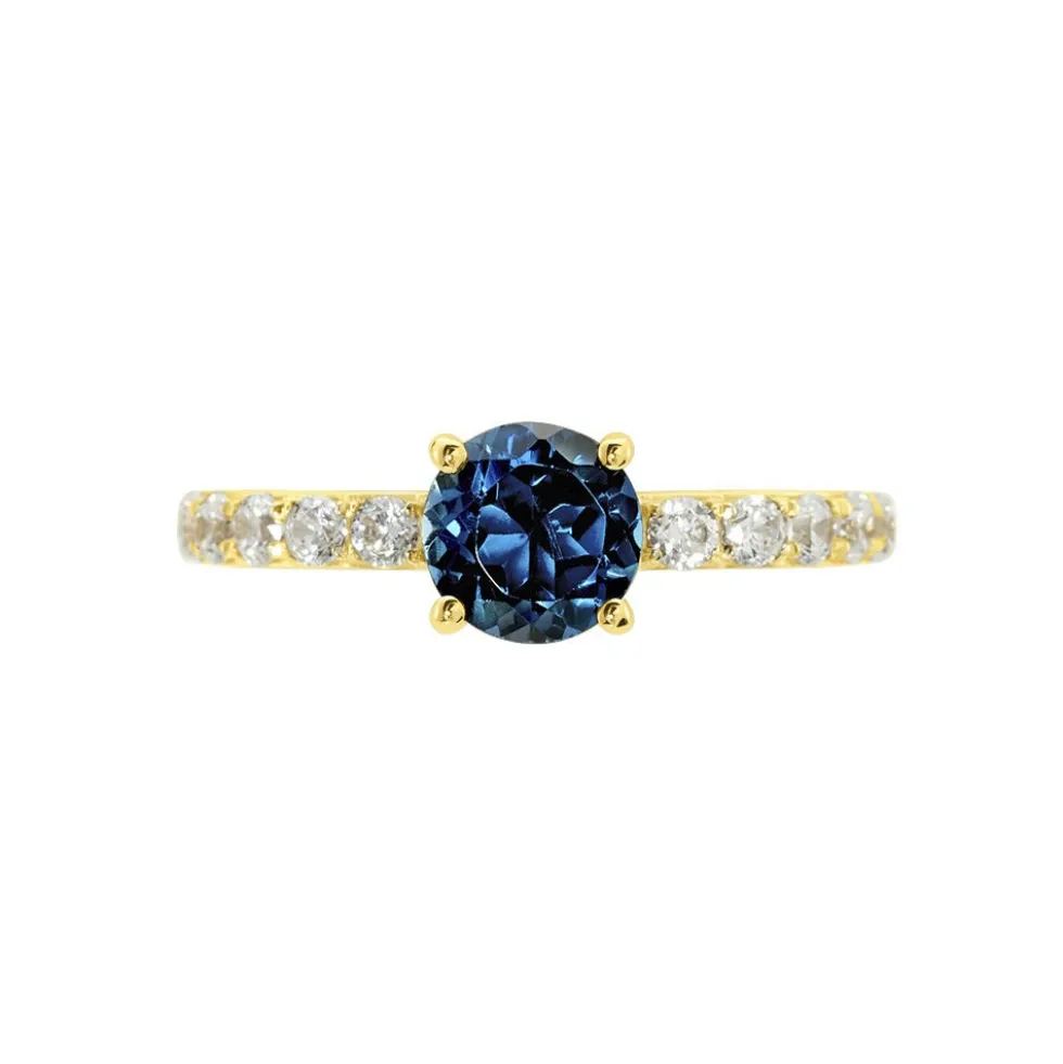 Bague Or Jaune Monroe Topaze Oxydes De Zirconium