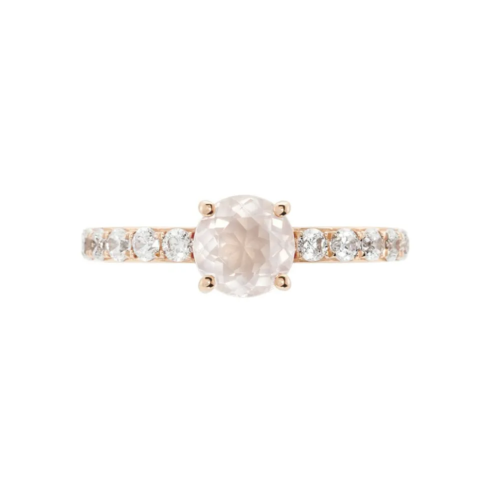 Bague Or Rose Monroe Quartz Oxydes De Zirconium
