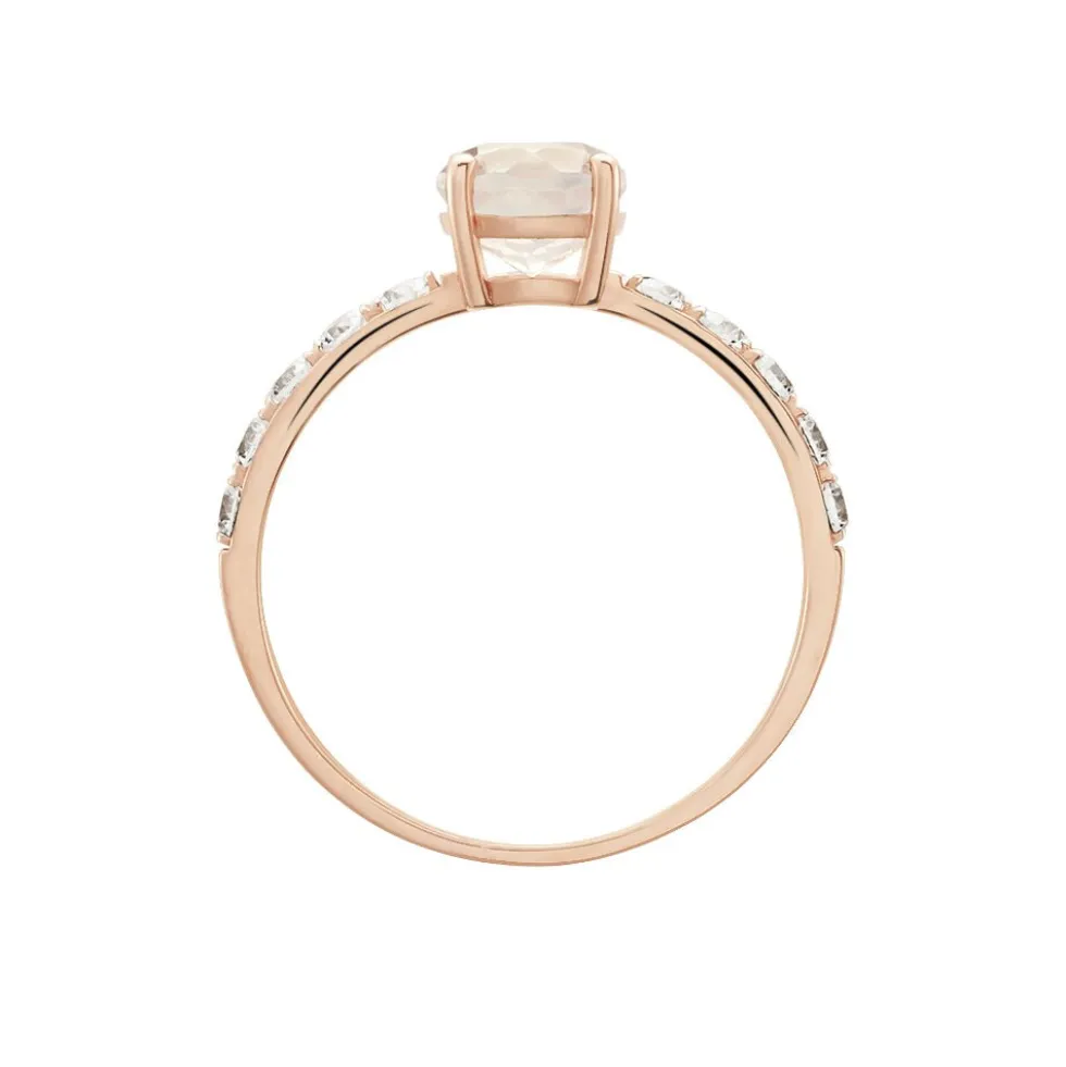 Bague Or Rose Monroe Quartz Oxydes De Zirconium