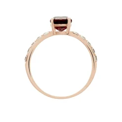 Bague Or Rose Monroe Rhodolite Oxydes De Zirconium
