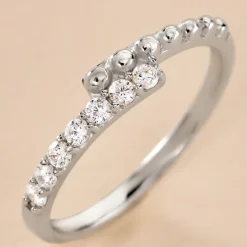 Bague Pisa Argent Blanc Oxyde De Zirconium