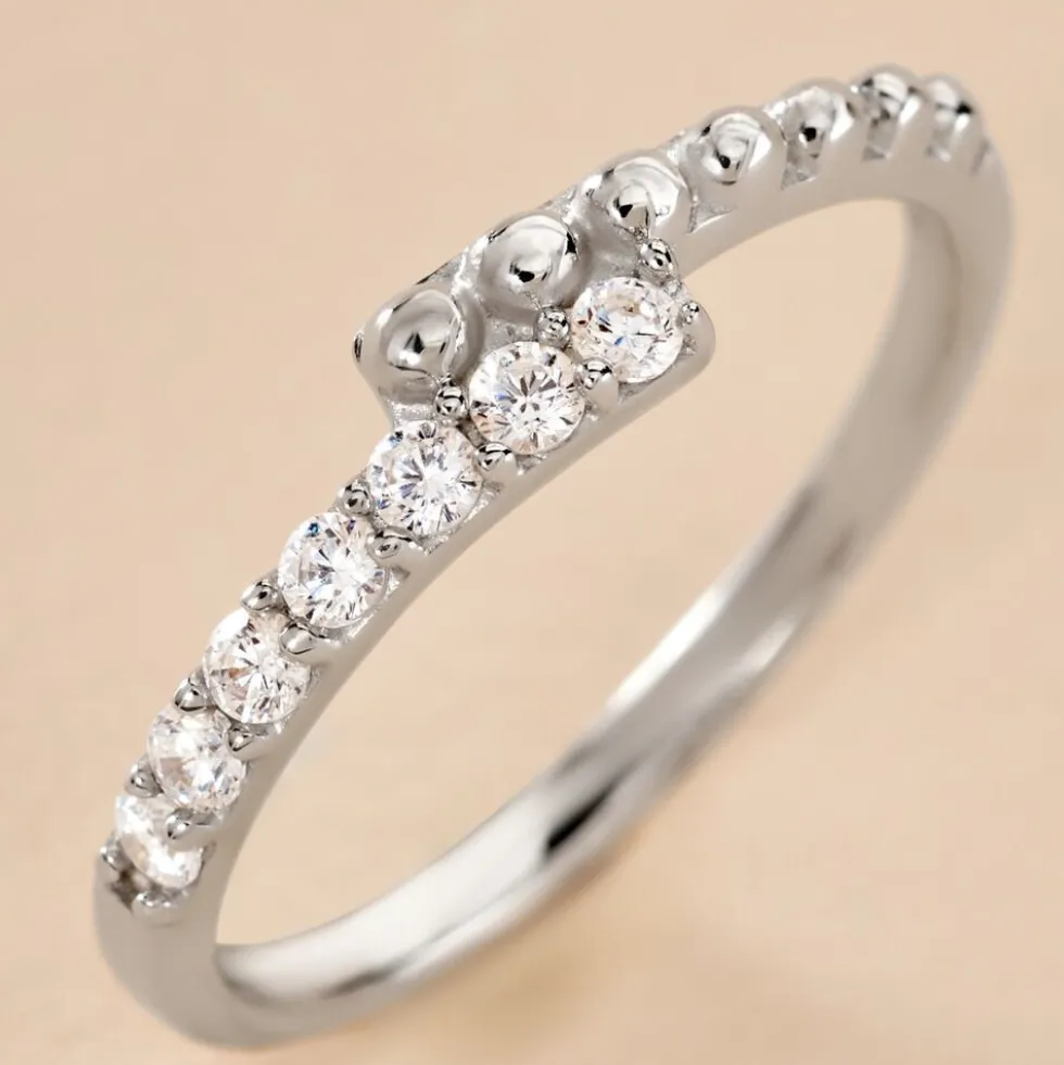 Bague Pisa Argent Blanc Oxyde De Zirconium