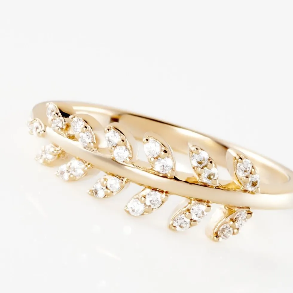 Bague Plaqué Or Jaune Luz Oxyde De Zirconium