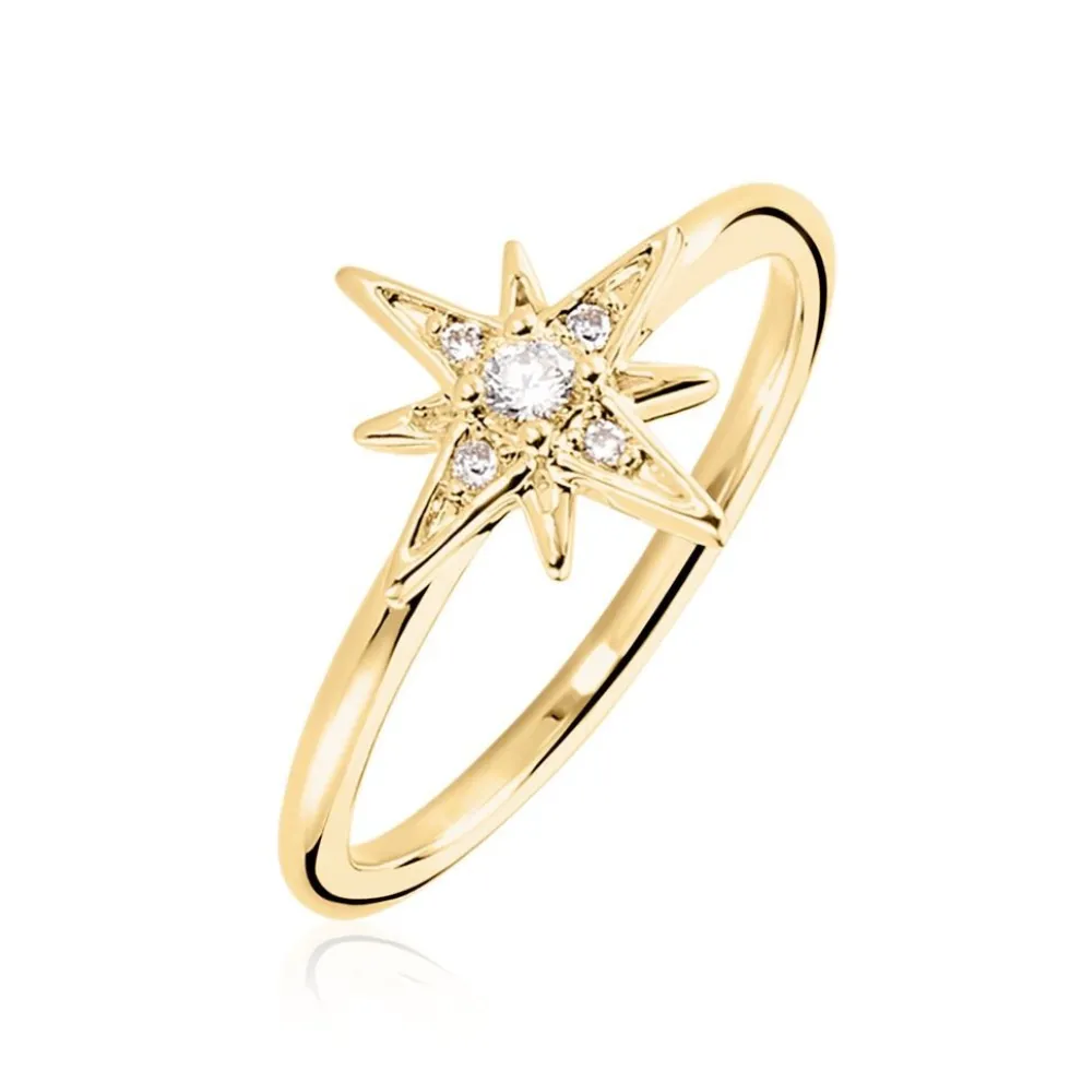 Bague Plaqué Or Jaune Luz Oxyde De Zirconium
