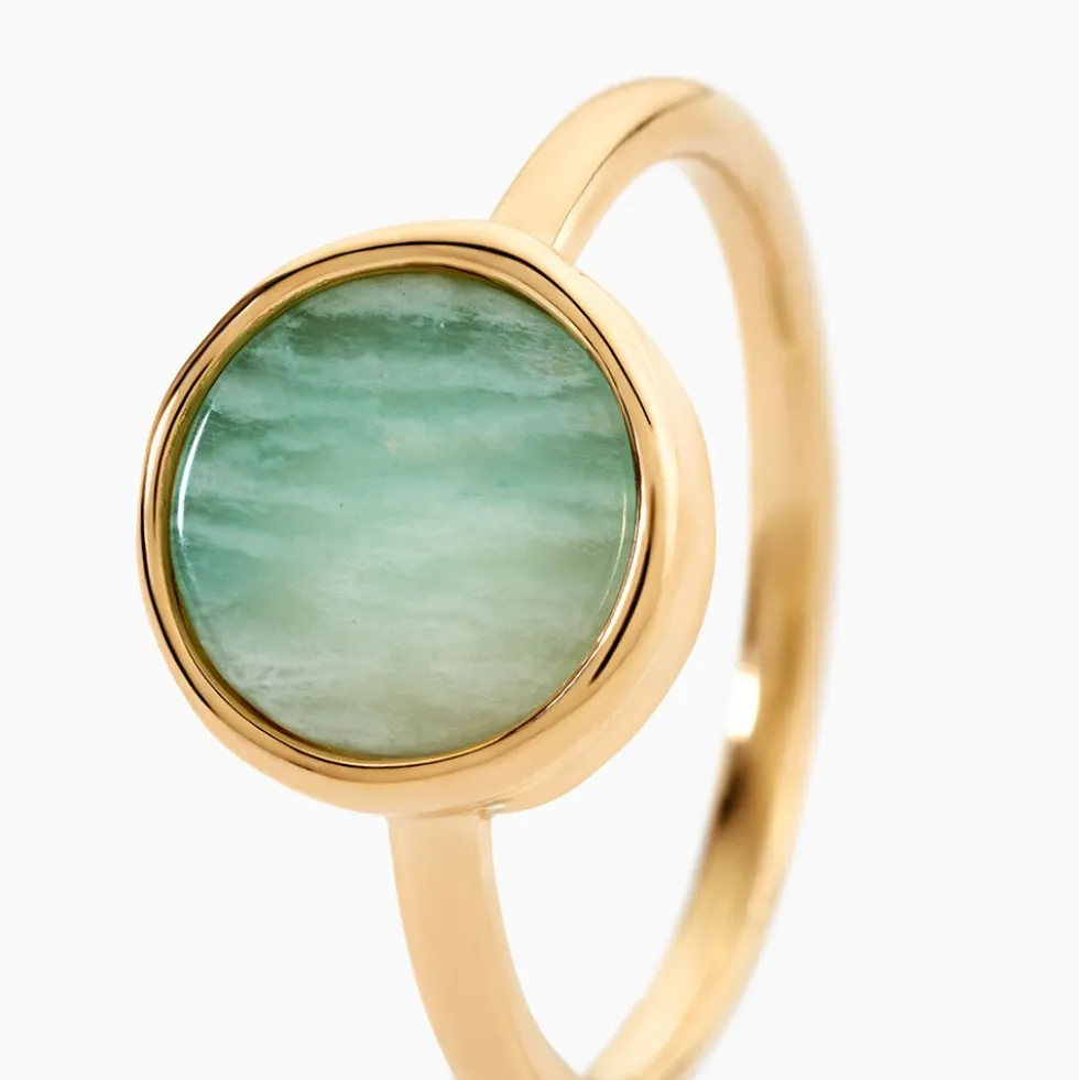 Bague Plaqué Or Neassa Amazonite