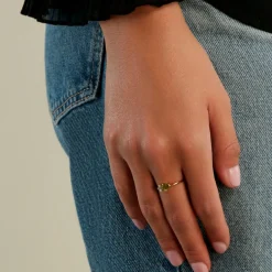 Bague Poem Argent Jaune Péridot Oxyde De Zirconium