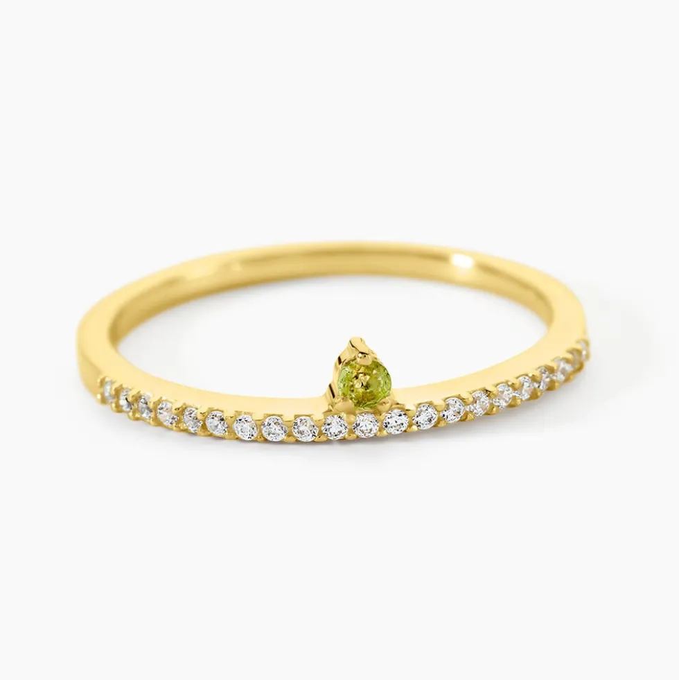 Bague Poem Argent Jaune Péridot Oxyde De Zirconium