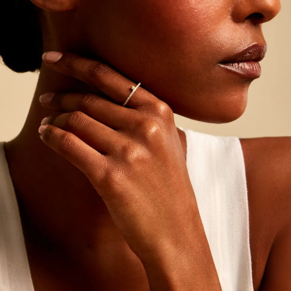 Bague Poem Argent Jaune Péridot Oxyde De Zirconium