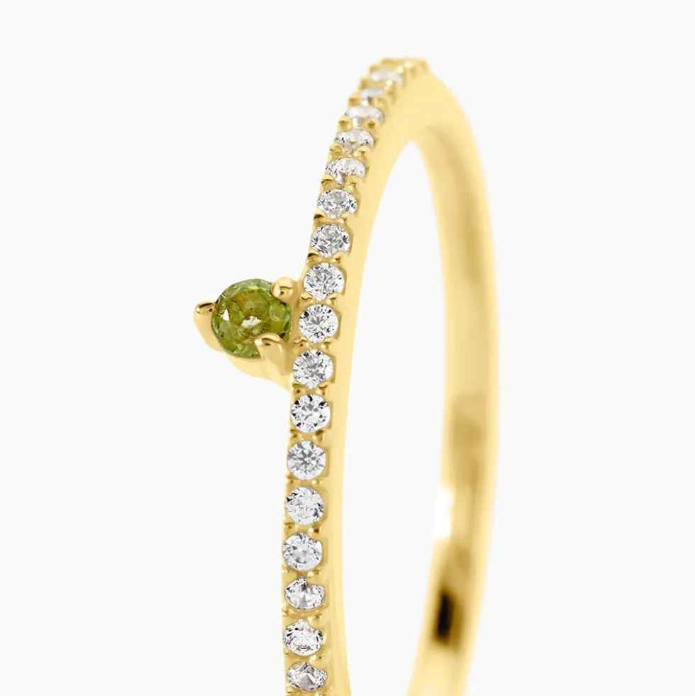 Bague Poem Argent Jaune Péridot Oxyde De Zirconium