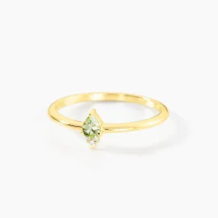 Bague Poem Argent Jaune Péridot Oxyde De Zirconium